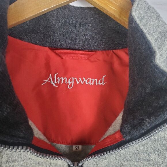 Almgwand Full Zip 100% Wool Jacket Mens GER 52 US L/XL Gray Elbow Patches READ - Picture 14 of 16